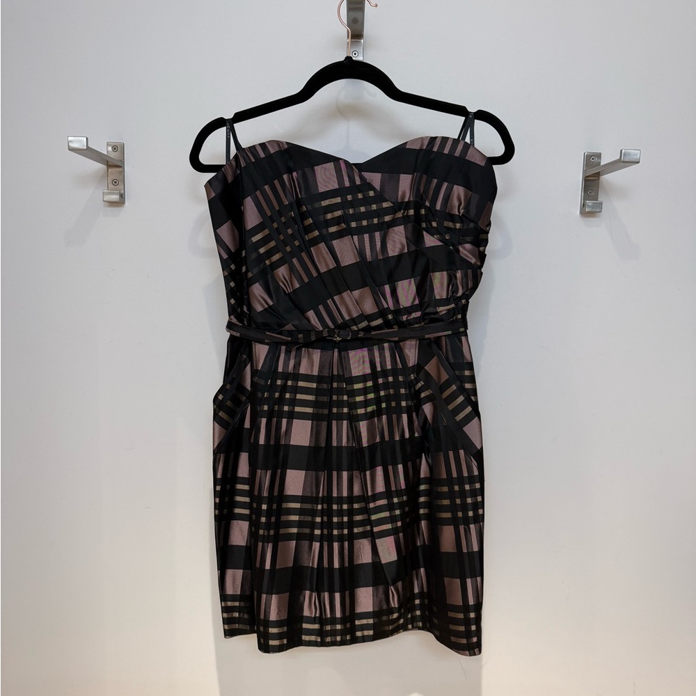 Alexia Admor Black and Pink Plaid Dress